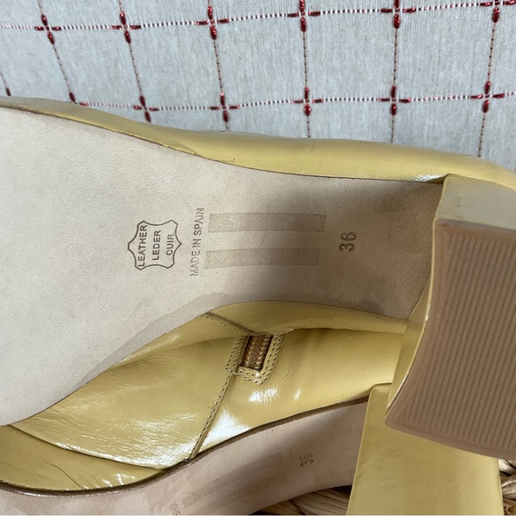 MIISTA Patent Leather Platform Ankle Boots EU 36 US 5.5 Yellow Patent Booties - Picture 7 of 9